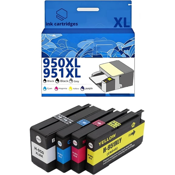 950XL 951XL 950 951 Ink Cartridges Compatible for HP 8100 8610 8600 8615 8620 8625 276dw 251dw Inkjet Printers, Leak-Proof Design Crisp Printing