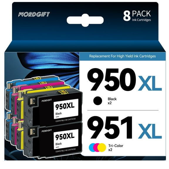 950XL 951XL Ink Cartridge Compatible for HP 950XL 951XL 950 XL 951 XL to use with OfficeJet Pro 8100 8610 8600 8615 8620 8625 251dw 276dw (2 Black 1 Cyan 1 Magenta 1 Yellow