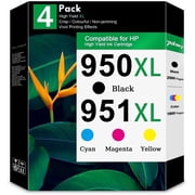 950XL and 951XL Ink Cartridges 4 Packs - Compatible for HP 950 and 951 Ink Cartridges Combo Pack for OfficeJet Pro 8600 8610 8620 251DW Printers