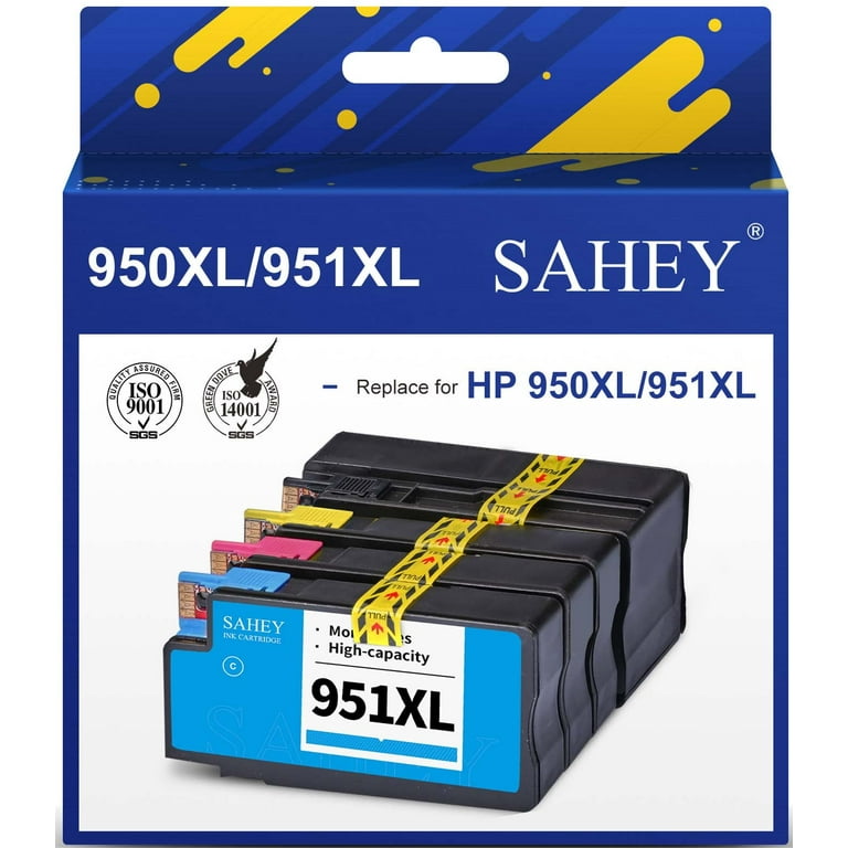 950XL 951XL Ink Cartridge for HP 950 XL and 951 for HP Officejet Pro 8610  8600 8615 8620 8625 8100 276dw 251dw Printer (1 Black, 1 Cyan, 1 Magenta, 1