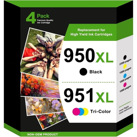 950XL and 951XL Ink Cartridges Compatible for 950 and 951 Ink Cartridges for OfficeJet 8600 Series; OfficeJet Pro 251dw, 276dw, 8100, 8600 Series