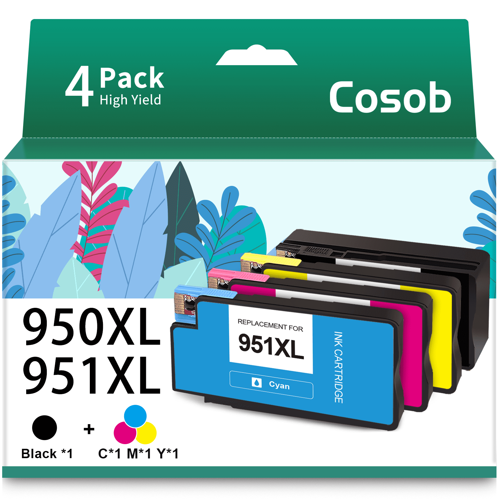 4PK 950XL 951XL Ink Cartridges for HP Officejet Pro 8100 8600 8610