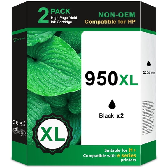 950XL Ink Cartridges Compatible for 950XL Ink Cartridge Work with OfficeJet Pro 8615 8620 8625 8630 Printers ( 2 Pack )