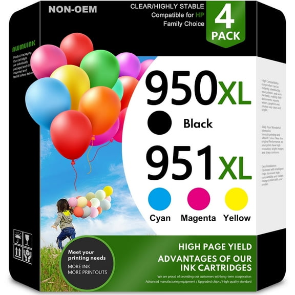 950XL and 951XL Ink Cartridges Compatible for HP 951 Ink 950 Ink Cartridges OfficeJet Pro 8600 8610 251dw Printer