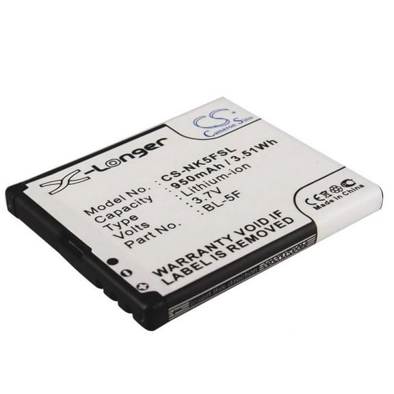 950mAh BL-5F Battery for Nokia N93i 6710 Navigator C5-SCDMA N93i RM-156 N95 X5-SCDMA 6290 N96 X5-01 6210 Navigator X5 N93i RM157