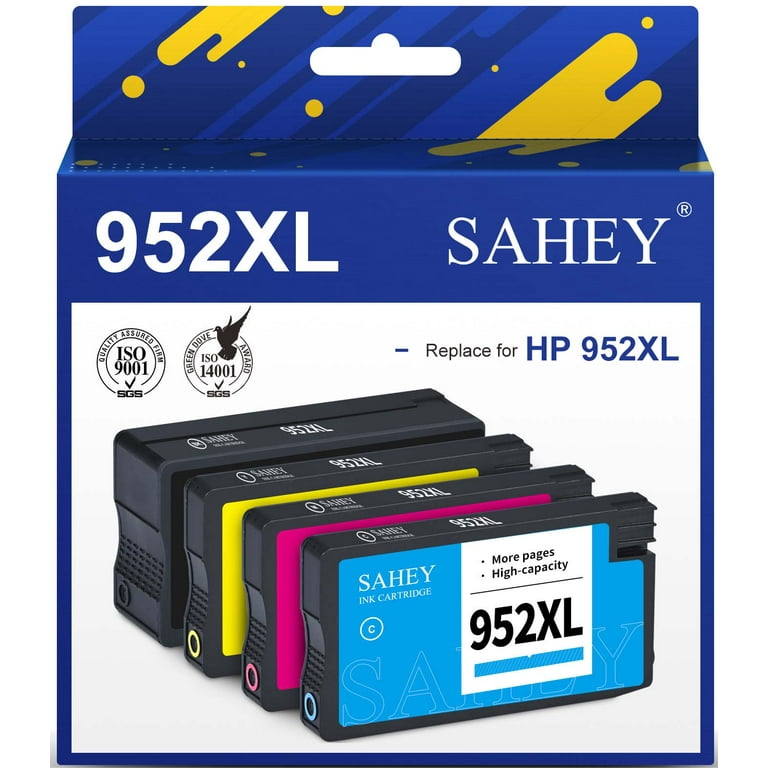 952 Ink Cartridges for HP 952XL Ink Cartridges 952XL Black for HP Officejet  Pro 7740 Ink Cartridges and 8710 8720 8740 8715 8702 Printer (4 Pack) 