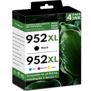 952 XL ink Cartridges Compatible for 952 Ink Cartridges for OfficeJet Pro 8710 8210 7740 Printers1*Black, 1*Cyan, 1*Magenta, 1*Yellow