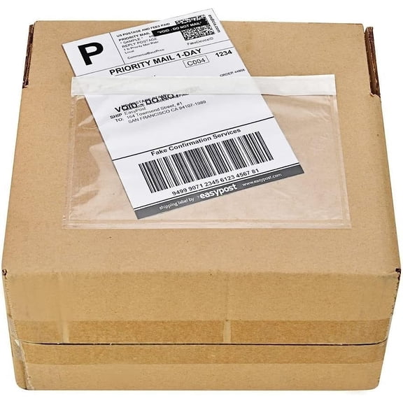 9527 product 7.5 x 5.5 inch transparent adhesive top loading packing list/shipping labels envelopes (200 count)