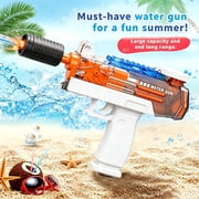 Electric Water Gun, Automatic Rechargeable Water Blaster with Long Range Shooting, USB-C Charging, LED Lights, Summer Outdoor Pool Toy Gift for Boys Girls Ages 3+