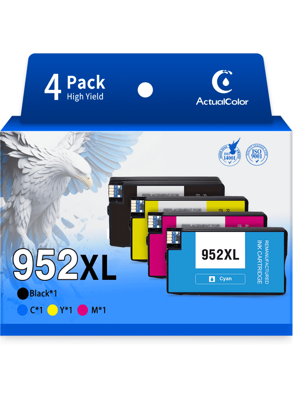 952XL 952 Ink Cartridge for HP 952 XL 952XL Combo Pack for Officejet Pro 8710 7720 7740 8720 8740 8730 8715 8702 Printer (Black, Cyan, Magenta, Yellow, 4-Pack)