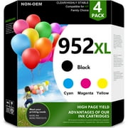 952 xl Ink Cartridge Black,Cyan,Magenta,Yellow Compatible for HP 952 Ink Cartridge 4 Pack 952xl Ink 8740 8730 Printer