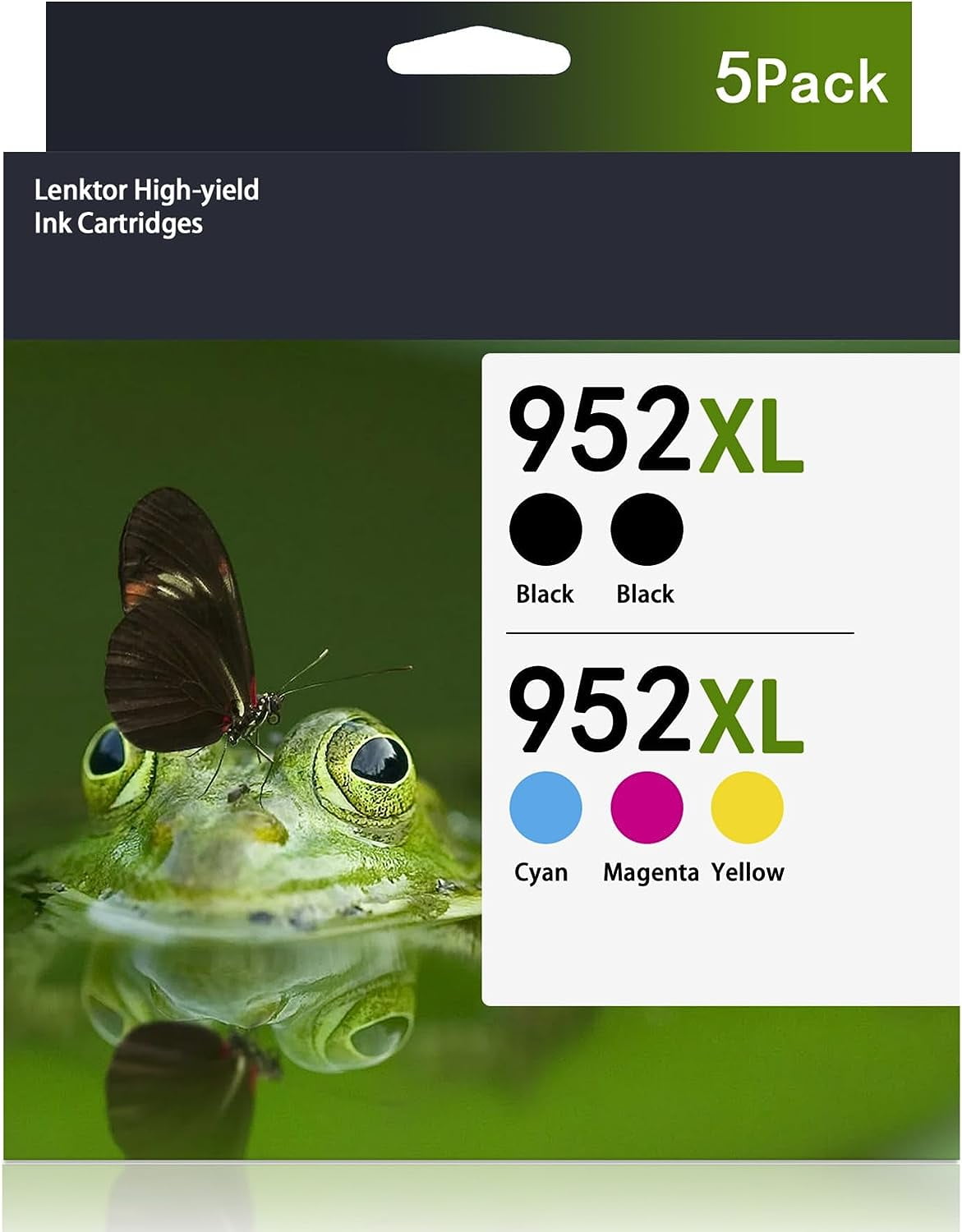 952XL HighYield Ink Cartridges (5Pack, 2Black/1Cyan/1Magenta/1Yellow