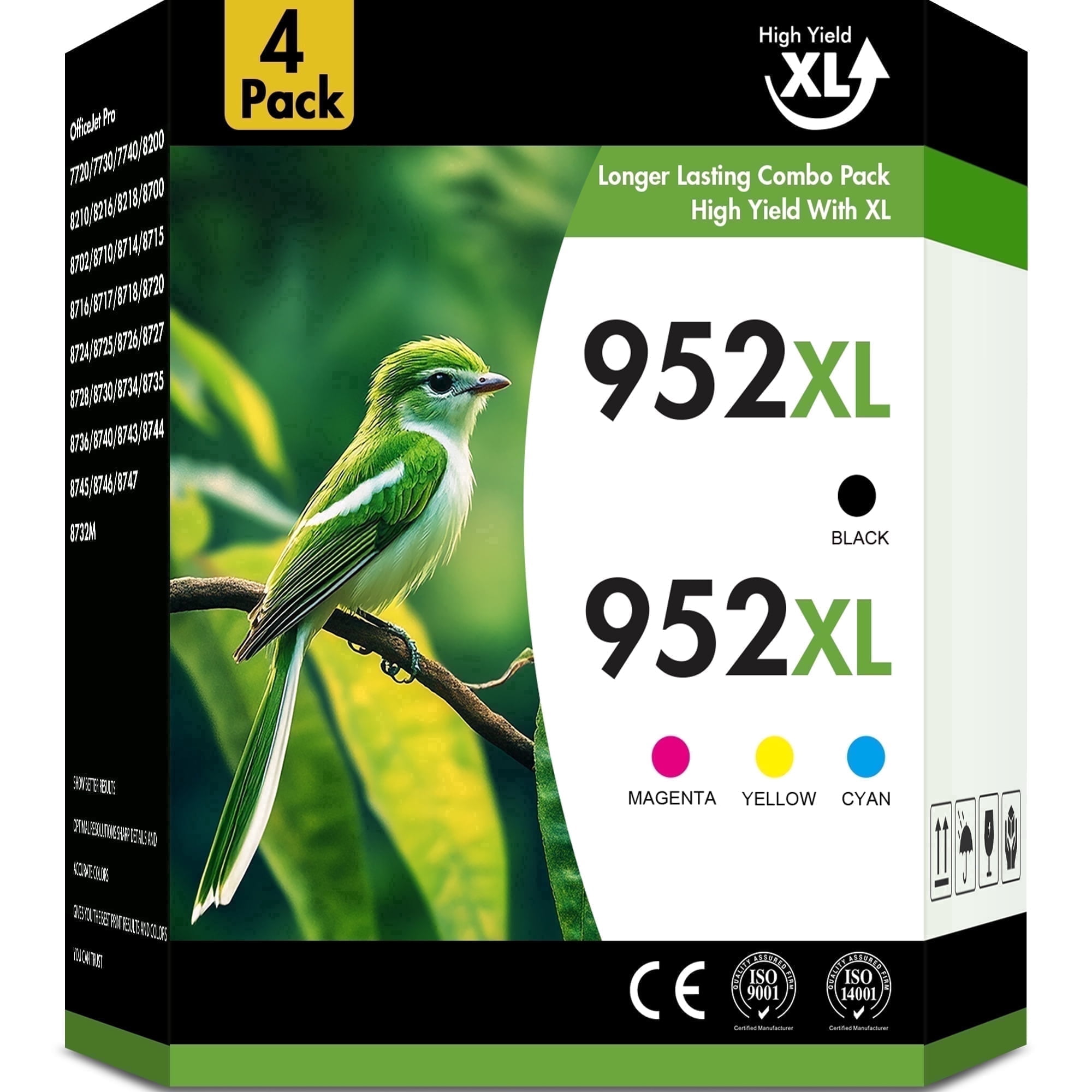 952XL Ink Cartridge Combo pack Compatible for 952 XL Ink Cartridges for Officejet Pro 7740 8720 8710 8715 8210 Priner Ink 952