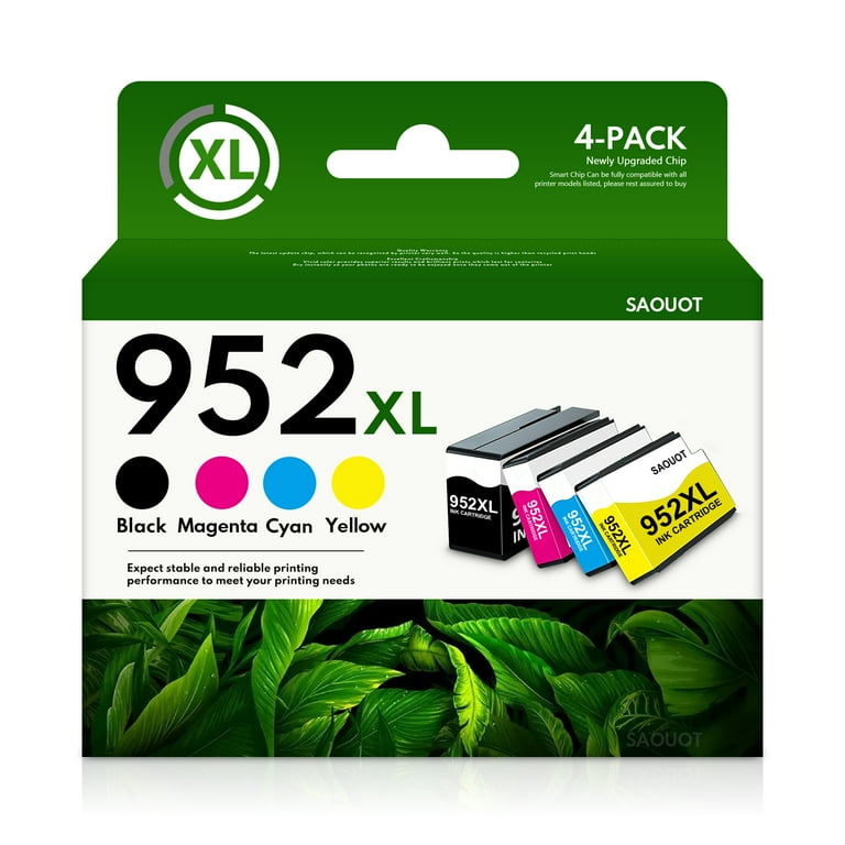 952XL Ink Cartridge Compatible with HP 952XL for HP OfficeJet Pro 8710 Printer 1Black 1Cyan 1Magenta 1Yellow Walmart