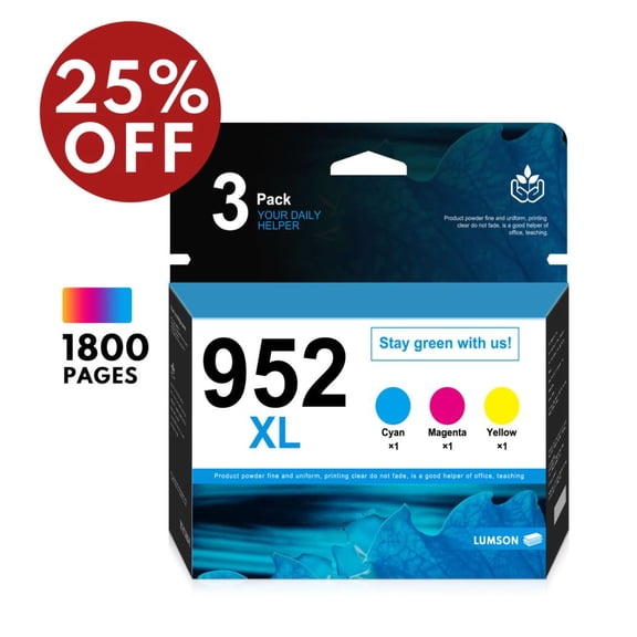 952XL Ink Cartridge Replacement for HP 952 Color Combo Pack OfficeJet Pro 7740 8720 8725 Printer, 3PK-1C/ 1M/ 1Y