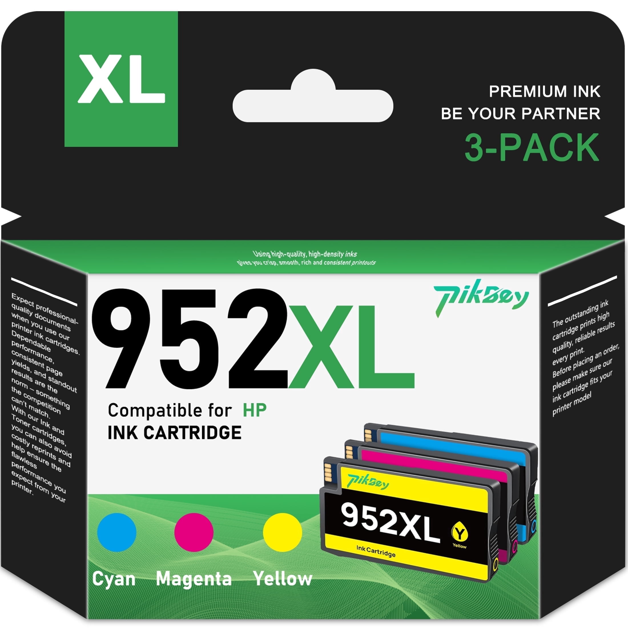 952XL Ink Cartridges Combo Pack (3 Pack, Cyan Magenta Yellow ...