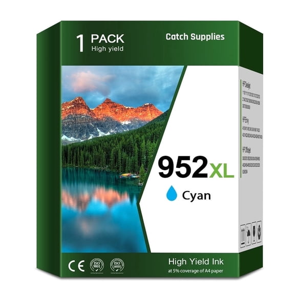 952XL Ink Cartridges Compatible for HP 952xl Ink Cartridges 952 Ink for OfficeJet Pro 7720/7730/7740/8700/8702/8710 8730/8734/8735/8736/8740/8743/8744/8745/8746/8747 Printer1-Pack,Cyan