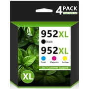 952XL Ink Cartridges Compatible for HP 952 Ink Cartridges for OfficeJet Pro 8210 8730 7720 Printer (Black, Cyan, Magenta, Yellow)