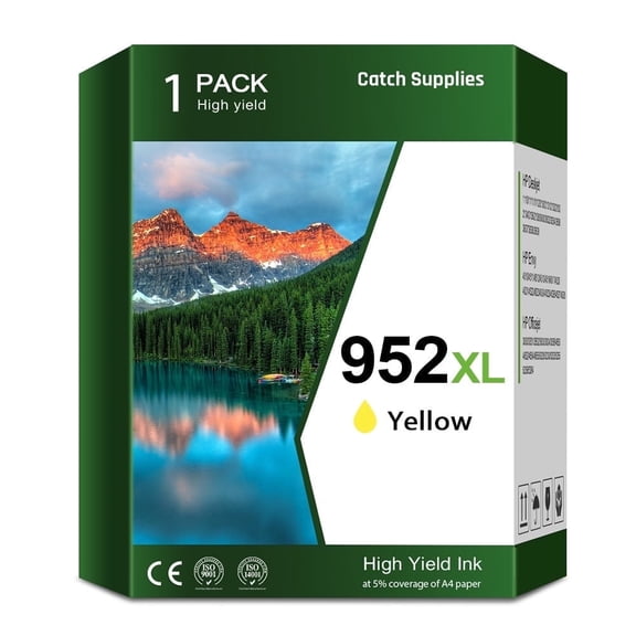 952XL Ink Cartridges Compatible for HP 952xl Ink Cartridges 952 Ink for OfficeJet Pro 7720/7730/7740/8700/8702/8710 8730/8734/8735/8736/8740/8743/8744/8745/8746/8747 Printer1-Pack,Yellow
