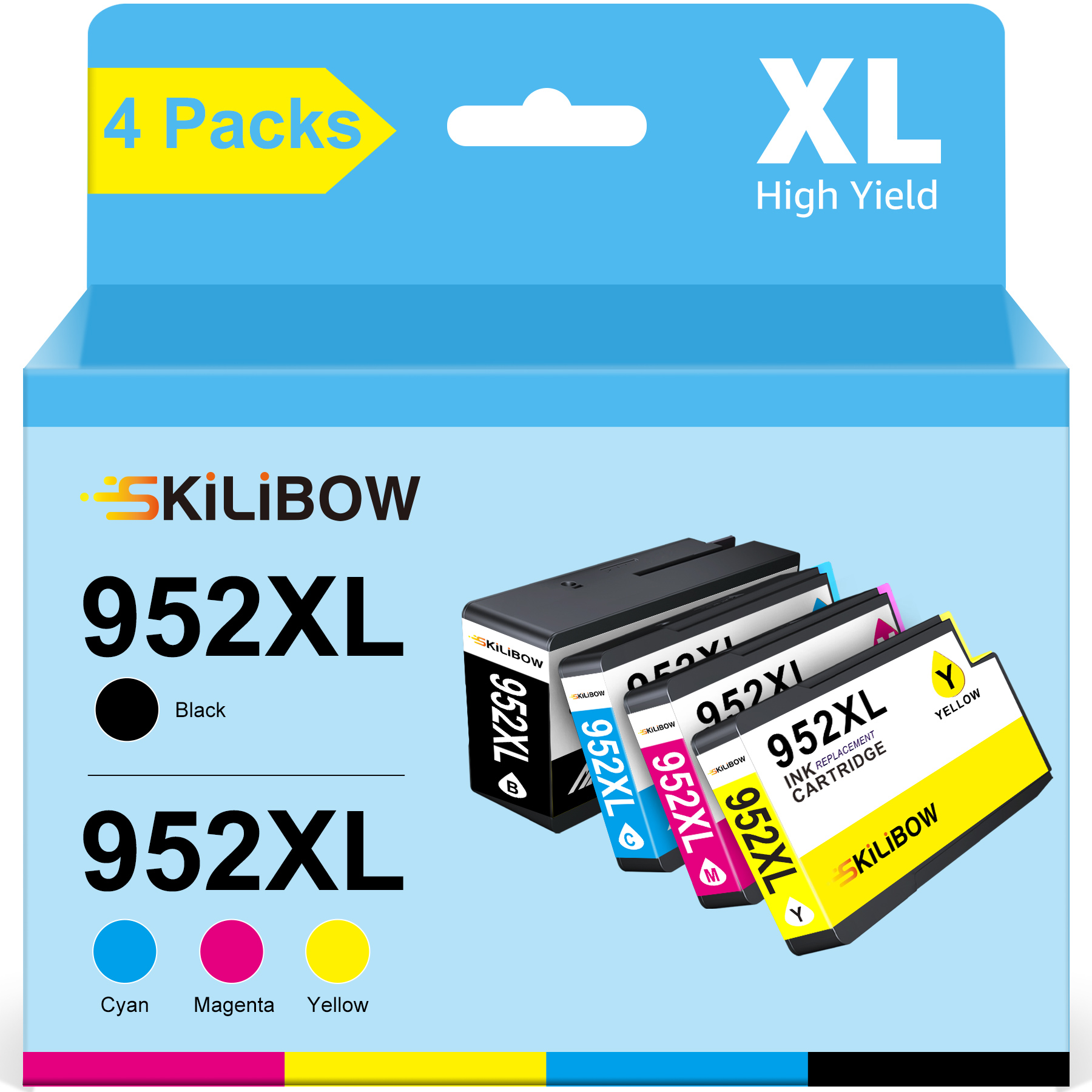 Run Star Remanufactured 952XL Black Ink Cartridge - 1-Pack Replacement For HP 952XL, Compatible With OfficeJet Pro Series