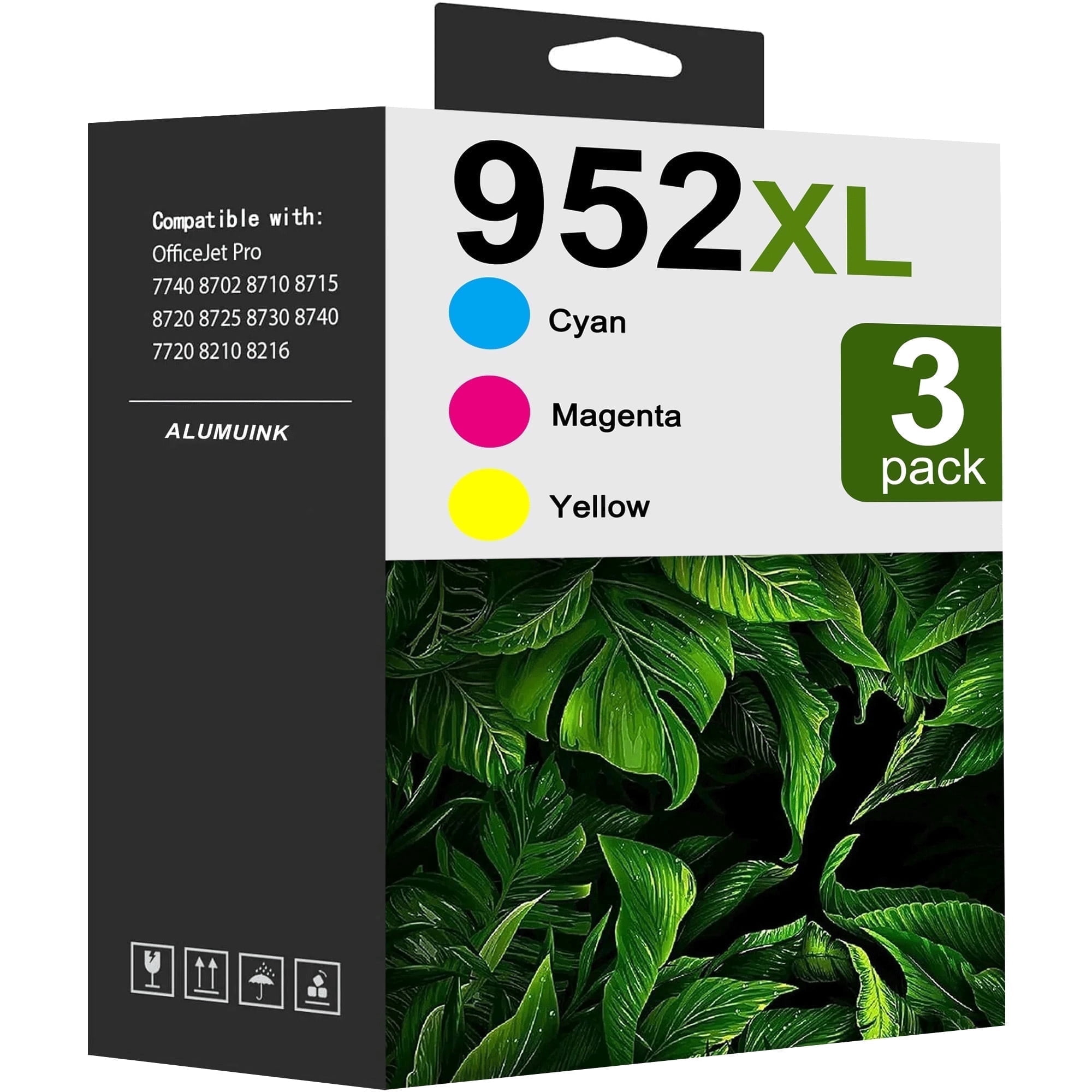 952XL Ink Combo Pack Compatible for 952 Ink Cartridges for OfficeJet 8710 7740 Printers (3 Pack)