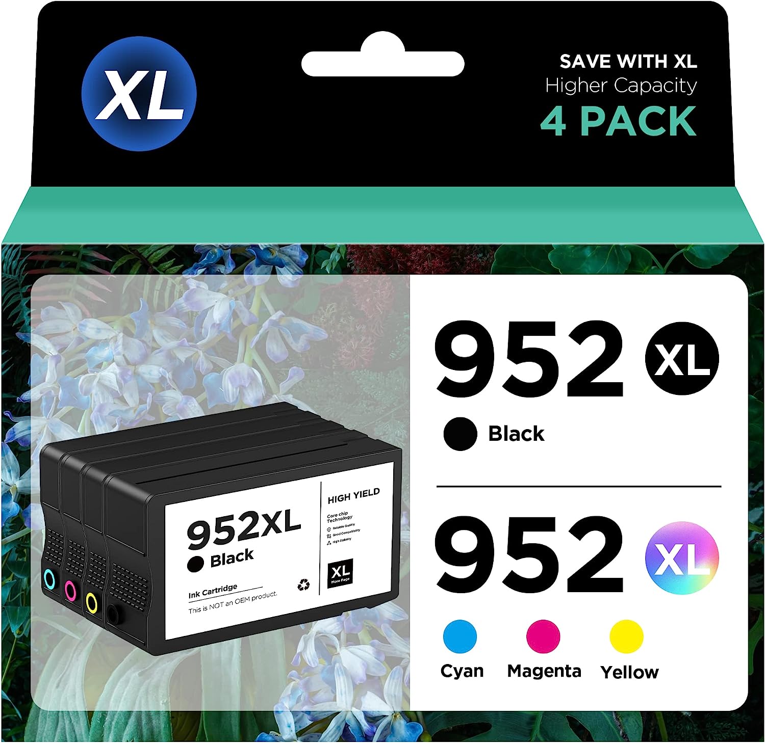 Replacement Printhead W/ 952 Setup Ink Cartridges – HP OfficeJet Pro 8710 8720 8730 7740 – Black/Tri-Color
