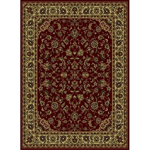 953-1316-BURGUNDY Castello Rectangular Burgundy Traditional Italy Area Rug, 5 ft. 3 in. W x 5 ft. 3 in. H