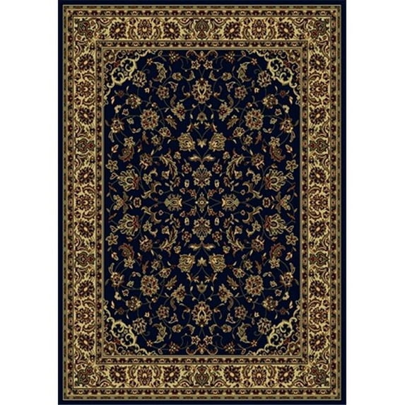 953-1343-NAVY Castello Rectangular Navy Blue Traditional Italy Area Rug, 9 ft. 10 in. W x 12 ft. 10 in. H