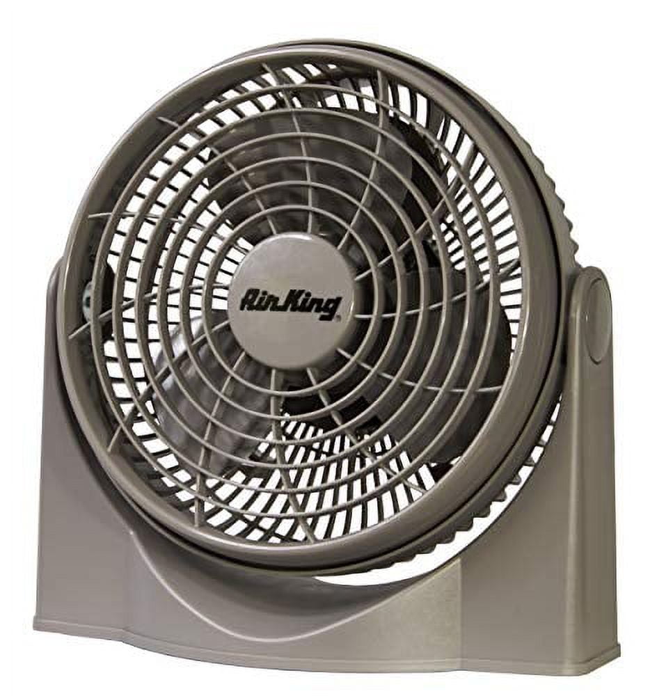 Gray 9-Inch Three-Speed Table and Floor Fan