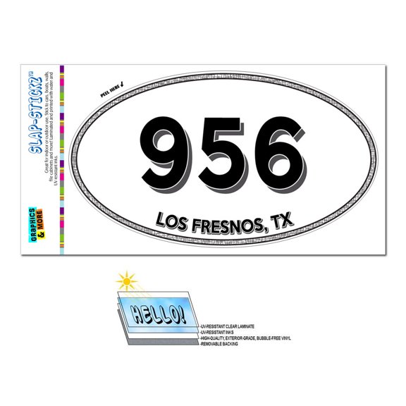 956 - Los Fresnos, TX - Texas - Oval Area Code Sticker