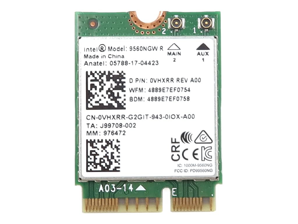Intel Wireless-AC 9260 – Carte Wi-Fi 5 + Bluetooth 5.0 M.2 1730 Mbit/s – Double Bande 2.4/5 GHz MU-MIMO Pour PC Portable & Desktop