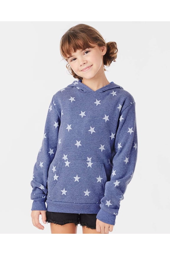 9595GB Hanes Alternative Unisex Youth Challenger Hoodie Pacific Blue Star M