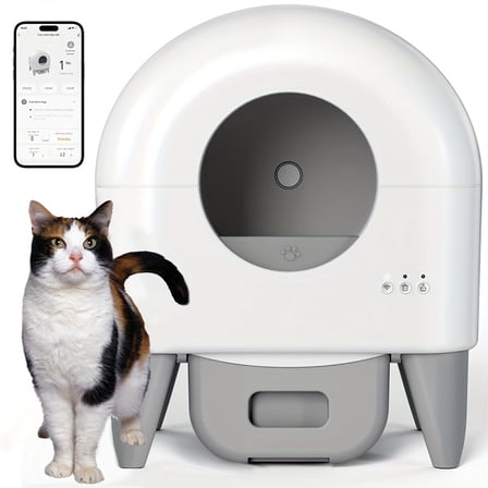 95L Automatic Self-Cleaning Cat Litter Box - App Control Anti-Pinch Odor-Proof Removable Trays