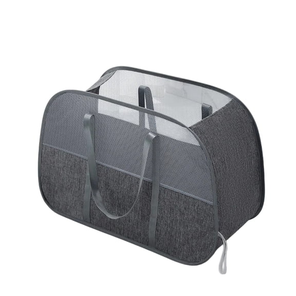82L Grey Foldable Pop Up Laundry Hamper, Collapsible Laundry Basket with Easy Carry Handles, Tear-proof for Home Use