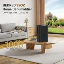 95OZ Dehumidifier for Home 1000 Sq.Ft - Quiet with Auto Shut Off & Color Ambient Light, Black