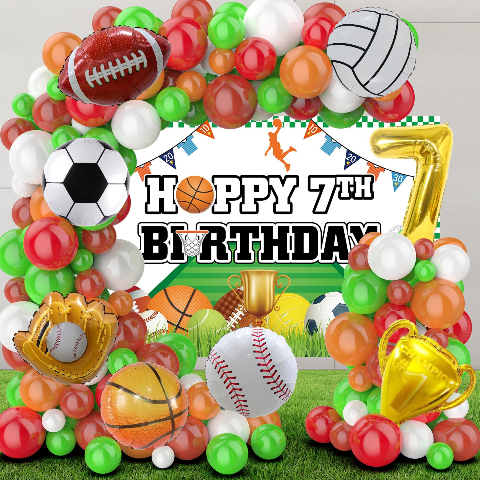 10-Pack Sports Paper Lanterns - Baseball, Football, Basketball, Soccer, Volleyball Themed Party Decorations For Indoor/Outdoor