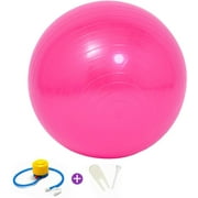 95cm Exercise Ball with Pump, Unbranded Anti-Burst Slip Resistant Yoga Ball for Work Out, Fitness, Stability, Balance, Pregnancy Gymnastics (Pink)
