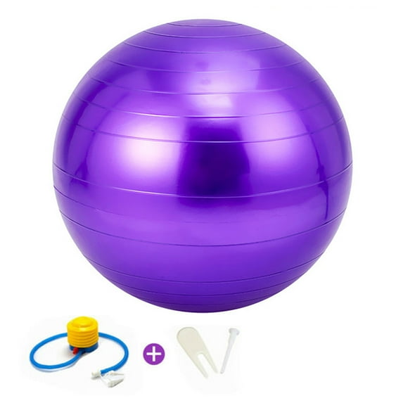 95cm Exercise Ball with Pump, Unbranded Anti-Burst Slip Resistant Yoga Ball for Work Out, Fitness, Stability, Balance, Pregnancy Gymnastics (Purple)
