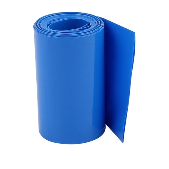 95mm Flat Width 2.1M Length Heat Shrink Tube Blue for 18650 Battery Pack