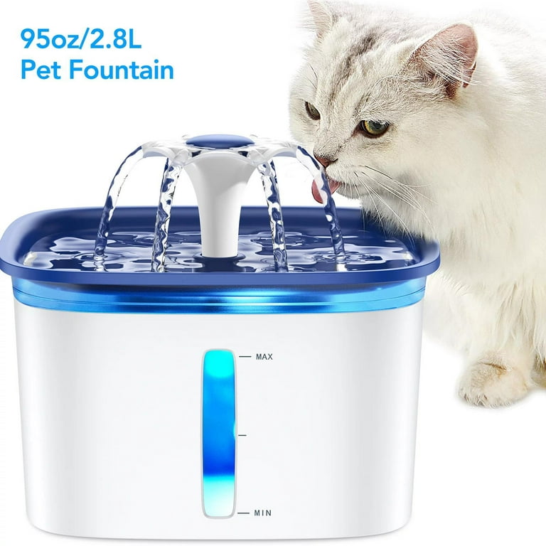 Pet Fit for Life Water Fountain Dispenser Plus Bonus Cat Wand and Mat