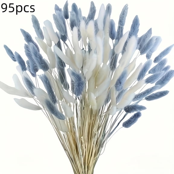 95pcs Artificial Bunnytail Grass Decor, Bohemian Spring Bunny Tail Stems for Vases, Weddings, Home Office, Outdoor Party Table Centerpieces, Thanksgiving Seasonal Festive Accents