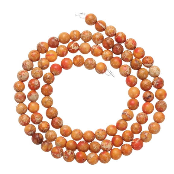 95pcs Natural Galaxy Sea Sediment Beads 4mm Polished Round Smooth Gemstone Loose Beads (15" Length, Mixed Yellow)