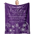 thumbnail image 1 of 95th Birthday Gifts for Women, 95th Birthday Decorations Blanket 50''''x60'''', 95 Year Old Present Ideas, Happy 1929 Birthday Gifts for Mom/Wife/Grandma/Friends, Turning 95 Gift Throw Blanket, 1 of 6