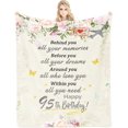 thumbnail image 1 of 95th Birthday Gifts for Women, 95th Birthday Throw Blanket 60"X 50", Gifts for 95 Year Old Woman, 95th Birthday Gifts, 95th Birthday Decorations, 95th Birthday Gift Ideas for Mom Grandma Aunt Sisters, 1 of 6
