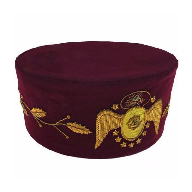 95th Degree Memphis Misraim French Regulation Crown Cap Maroon Velvet