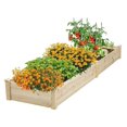 thumbnail image 1 of 95x24x10 inch Wooden Elevated Raised Garden Bed Planter, Elevated Planting Bed Boxes Kit for Vegetable Flower Patio Outdoor, Natural, 1 of 6
