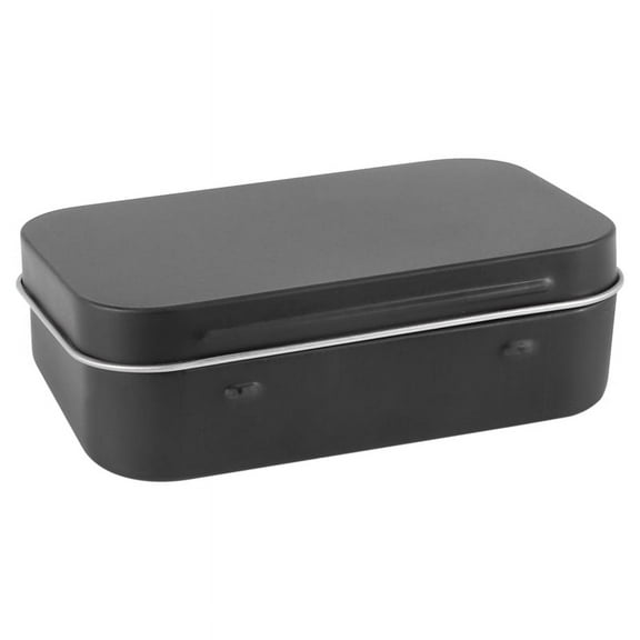 95x60x21mm Black Tin Box Metal With Matte Candy Small