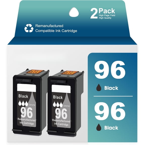 96 and 97 Ink Cartridge Replacement for hp Ink 96 97 for hp 96 Ink cartrisge Black for hp Deskjet 6940 Ink Cartridge 6980 6988 Printer (1 Black 1 Tri-Color)