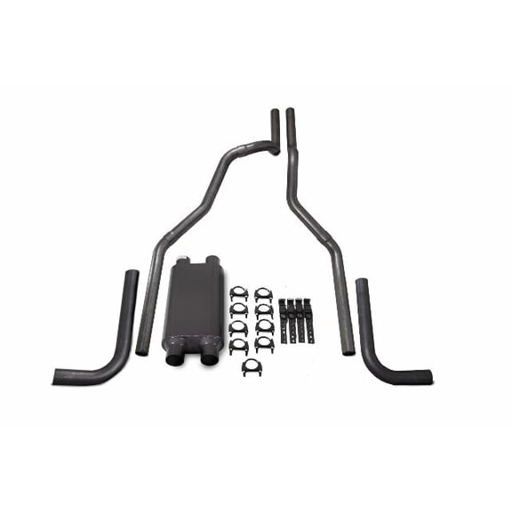 96-99 Chevy GMC 1500 2.5" Dual Truck Exhaust Dual inlet 2 Chamber Side Exit
