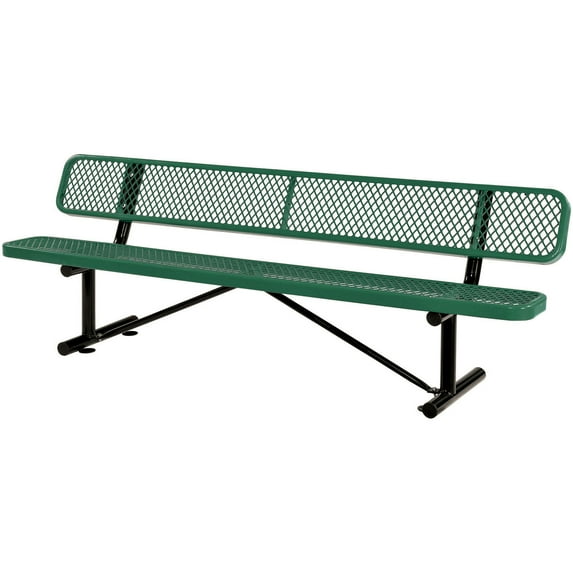 96" Bench With Back Rest, Green